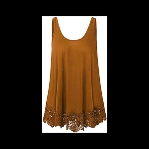 Plus Size Swing Lace Flowy Tank Top